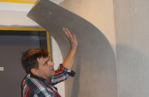 Flexible Betonplatte einfach an die Wand kleben